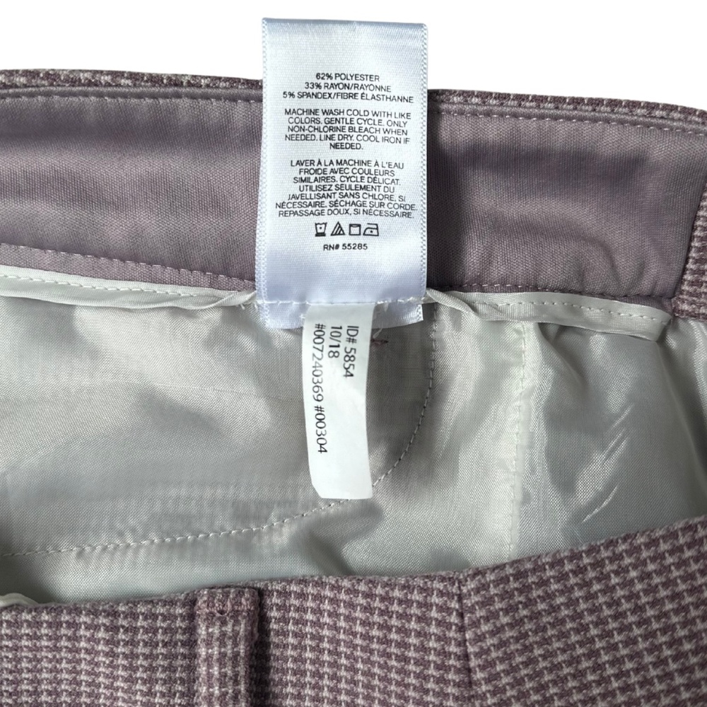 Express Columnist Barely Boot Pants Womens 4S Mid Rise Stretch Pink Houndstooth - Picture 9 of 9